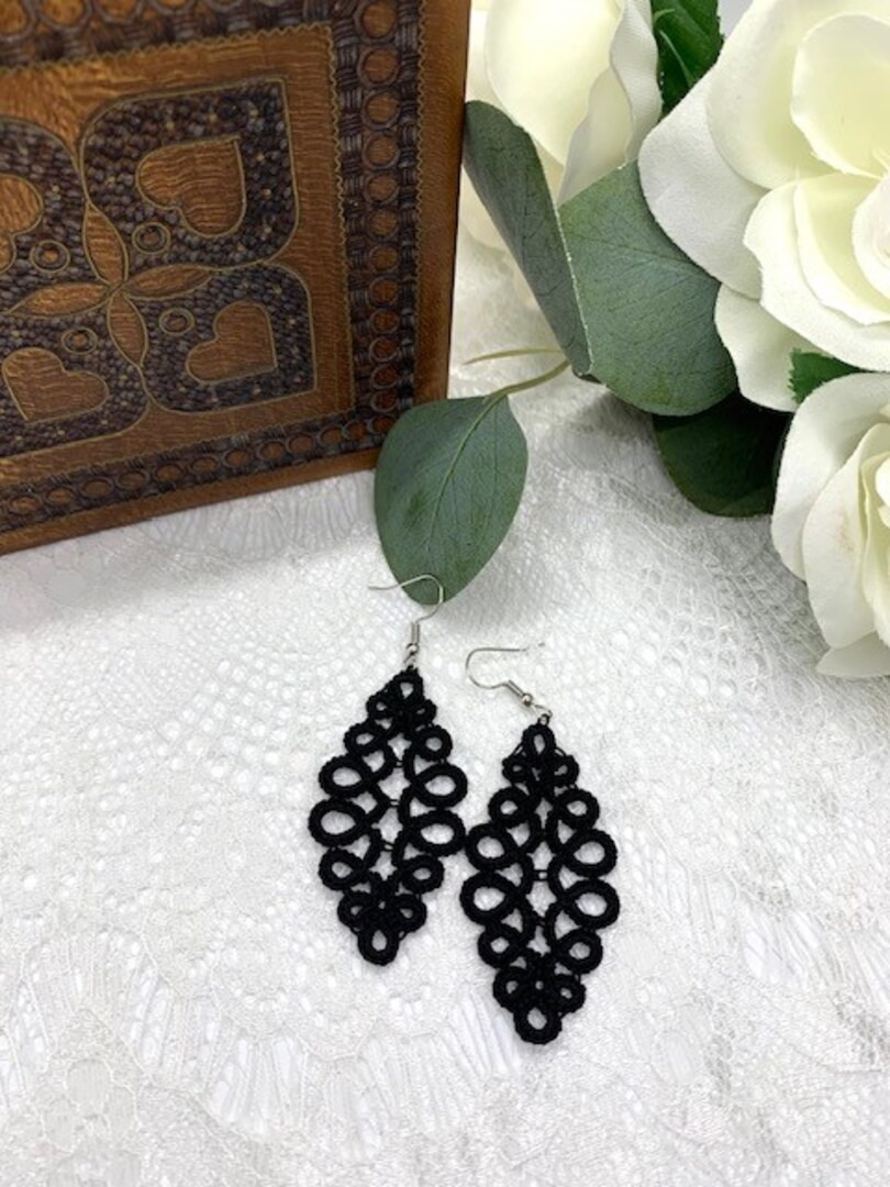 Black Lace Earrings, Tatted Lace Earrings Black, Date Night Earrings | MakerPlace by Michaels Black Lace Earrings, Tatted Lace Earrings Black, Date Night Earrings | MakerPlace by Michaels